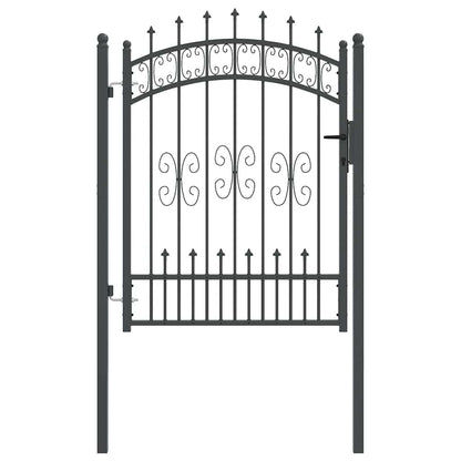 Cancello con Punta a Lancia KAMPEN 103 x 175 cm Acciaio Grigio | homemem39
