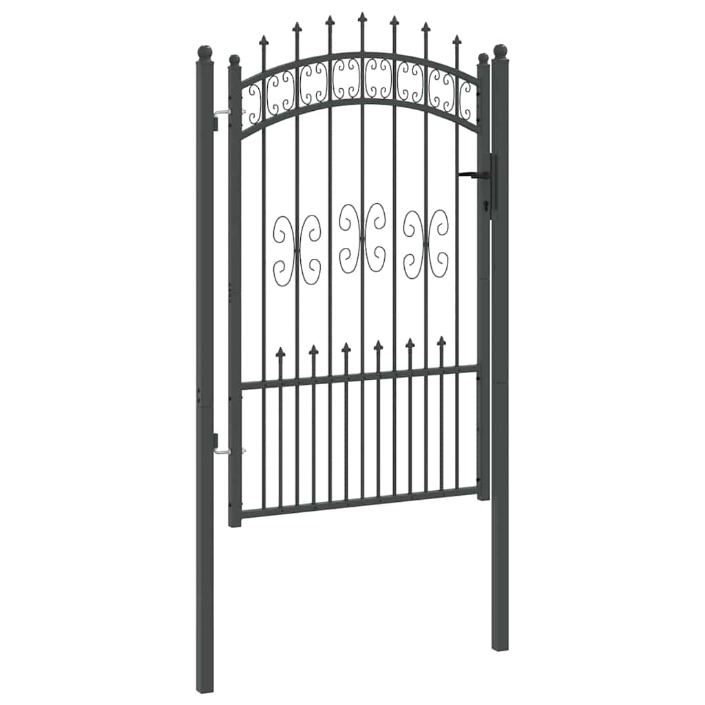 Cancello con Punta a Lancia KAMPEN 103 x 200 cm Acciaio Grigio | homemem39