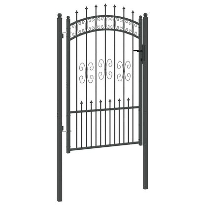 Cancello con Punta a Lancia KAMPEN 103 x 200 cm Acciaio Grigio | homemem39