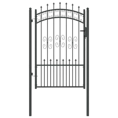 Cancello con Punta a Lancia KAMPEN 103 x 200 cm Acciaio Grigio | homemem39