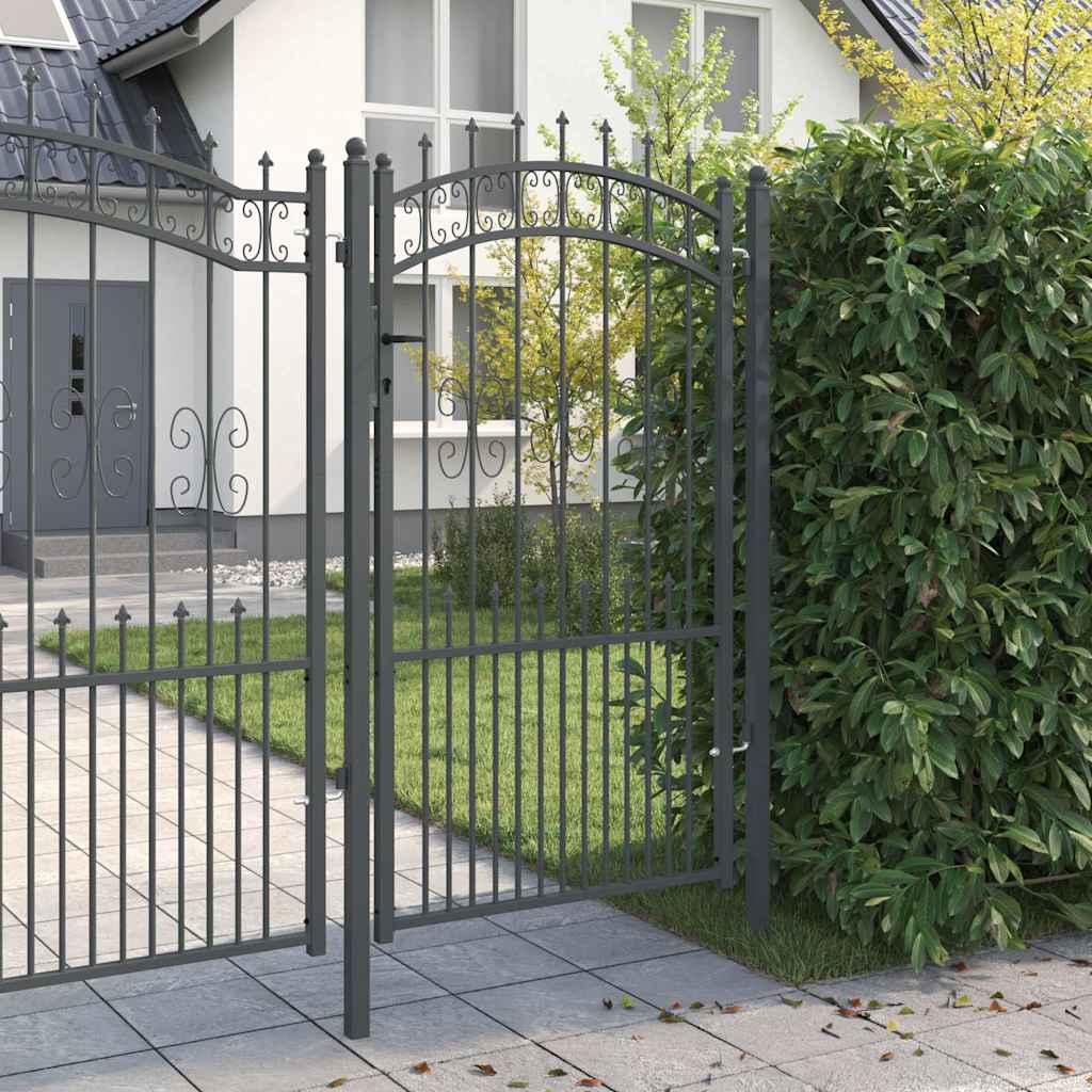 Cancello con Punta a Lancia KAMPEN 103 x 175 cm Acciaio Grigio | homemem39