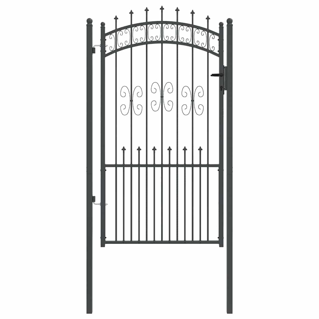 Cancello con Punta a Lancia KAMPEN 103 x 175 cm Acciaio Grigio | homemem39
