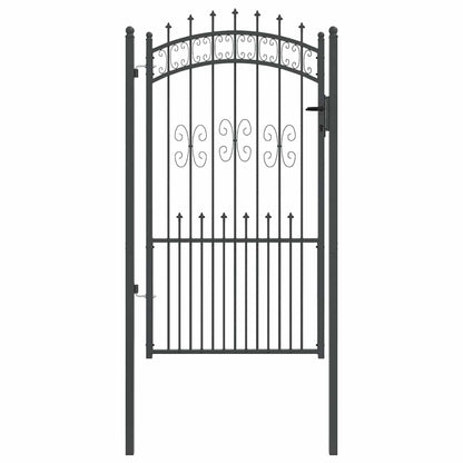 Cancello con Punta a Lancia KAMPEN 103 x 175 cm Acciaio Grigio | homemem39