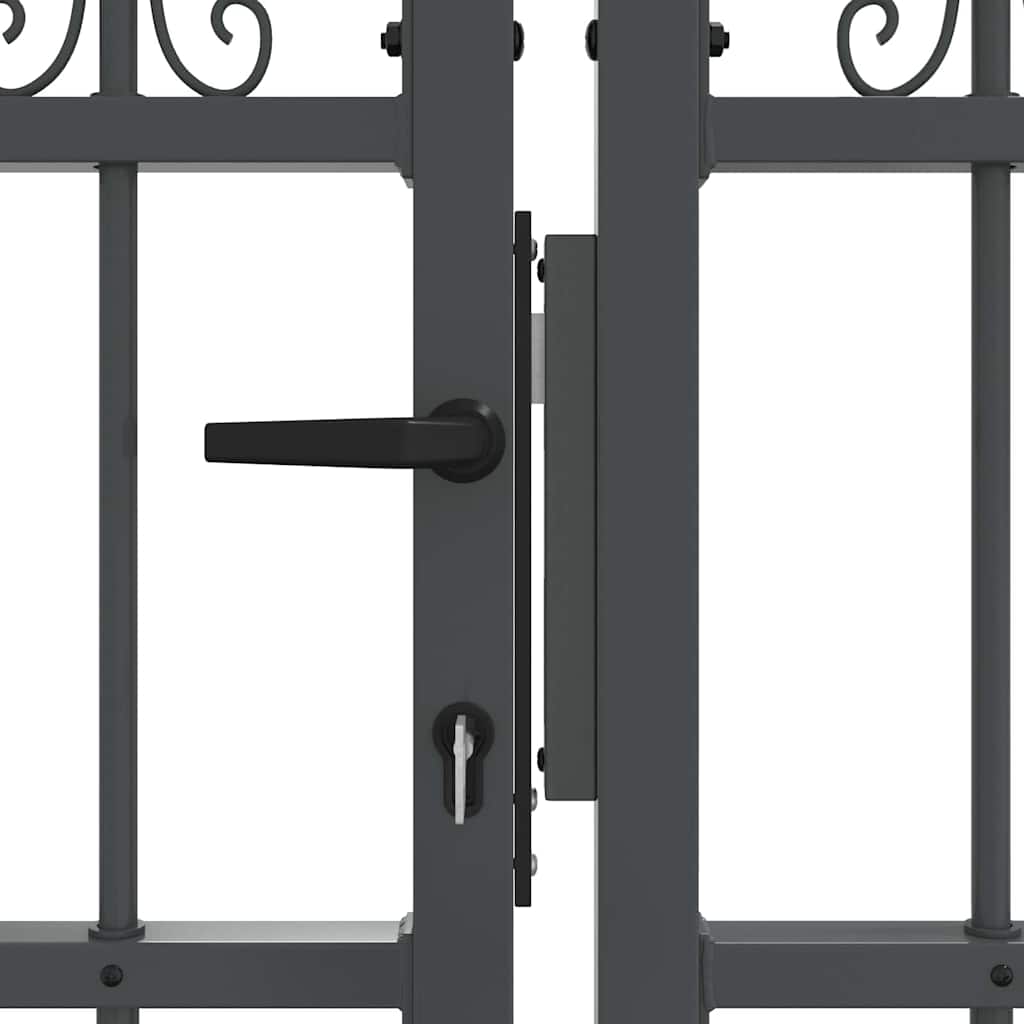 Cancello con Punta a Lancia KAMPEN 305 x 75 cm Acciaio Grigio | homemem39