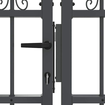 Cancello con Punta a Lancia KAMPEN 305 x 75 cm Acciaio Grigio | homemem39
