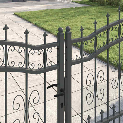 Cancello con Punta a Lancia KAMPEN 305 x 100 cm Acciaio Grigio | homemem39