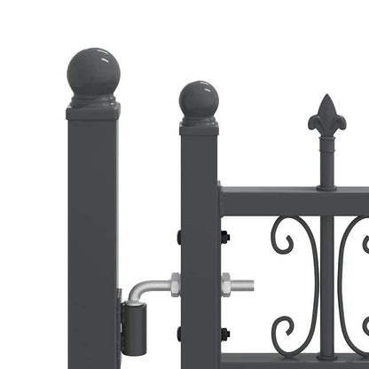 Cancello con Punta a Lancia KAMPEN 404 x 75 cm Acciaio Grigio | homemem39