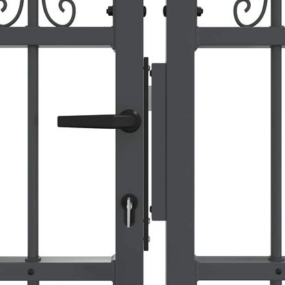 Cancello con Punta a Lancia KAMPEN 404 x 75 cm Acciaio Grigio | homemem39