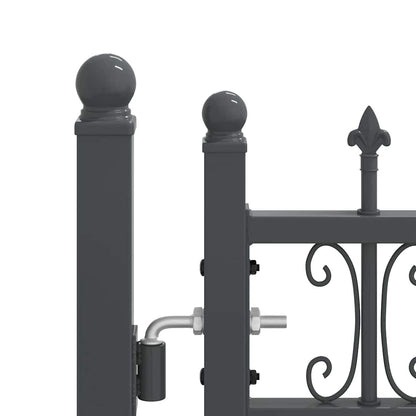 Cancello con Punta a Lancia KAMPEN 404 x 100 cm Acciaio Grigio | homemem39