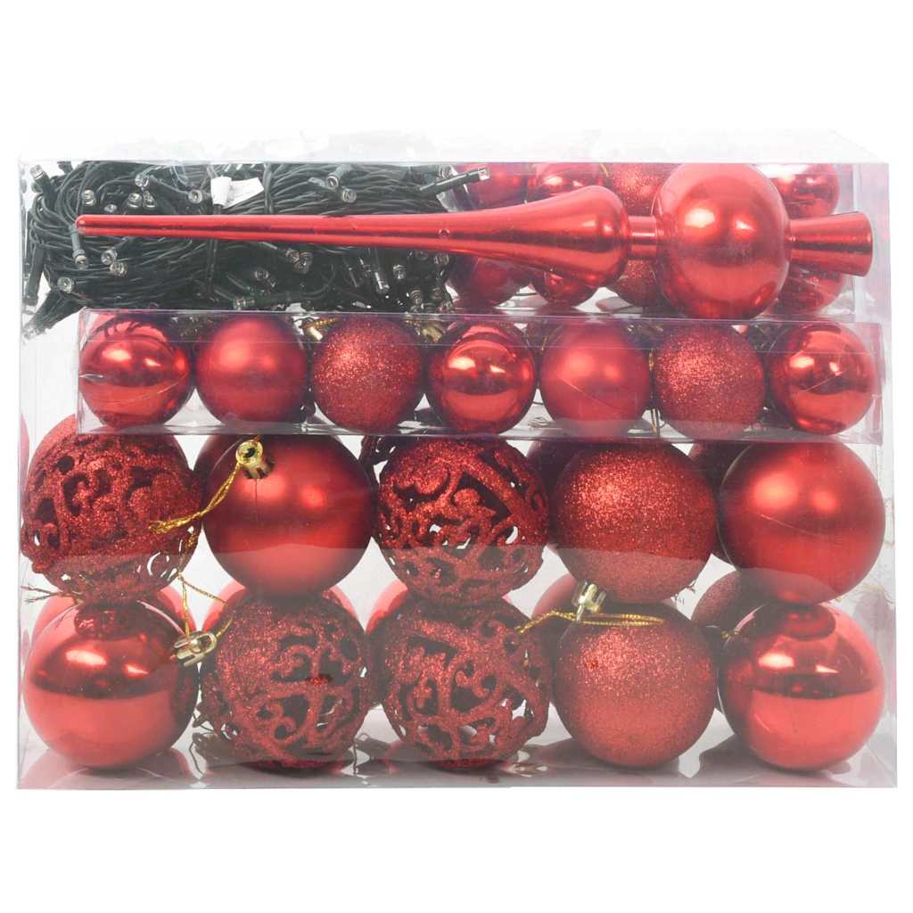 Set di Palle di Natale 61 pz 150 LED Bianco caldo Ø 6 cm | homemem39