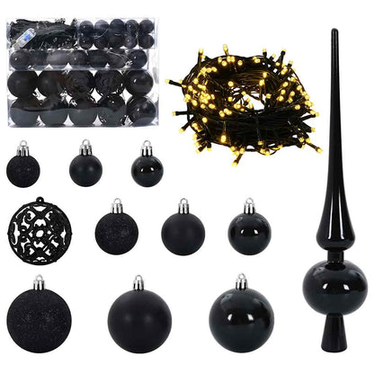 Set di Palle di Natale 61 pz 150 LED Bianco caldo Ø 6 cm | homemem39