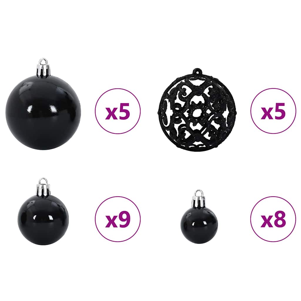Set di Palle di Natale 61 pz 150 LED Bianco caldo Ø 6 cm | homemem39