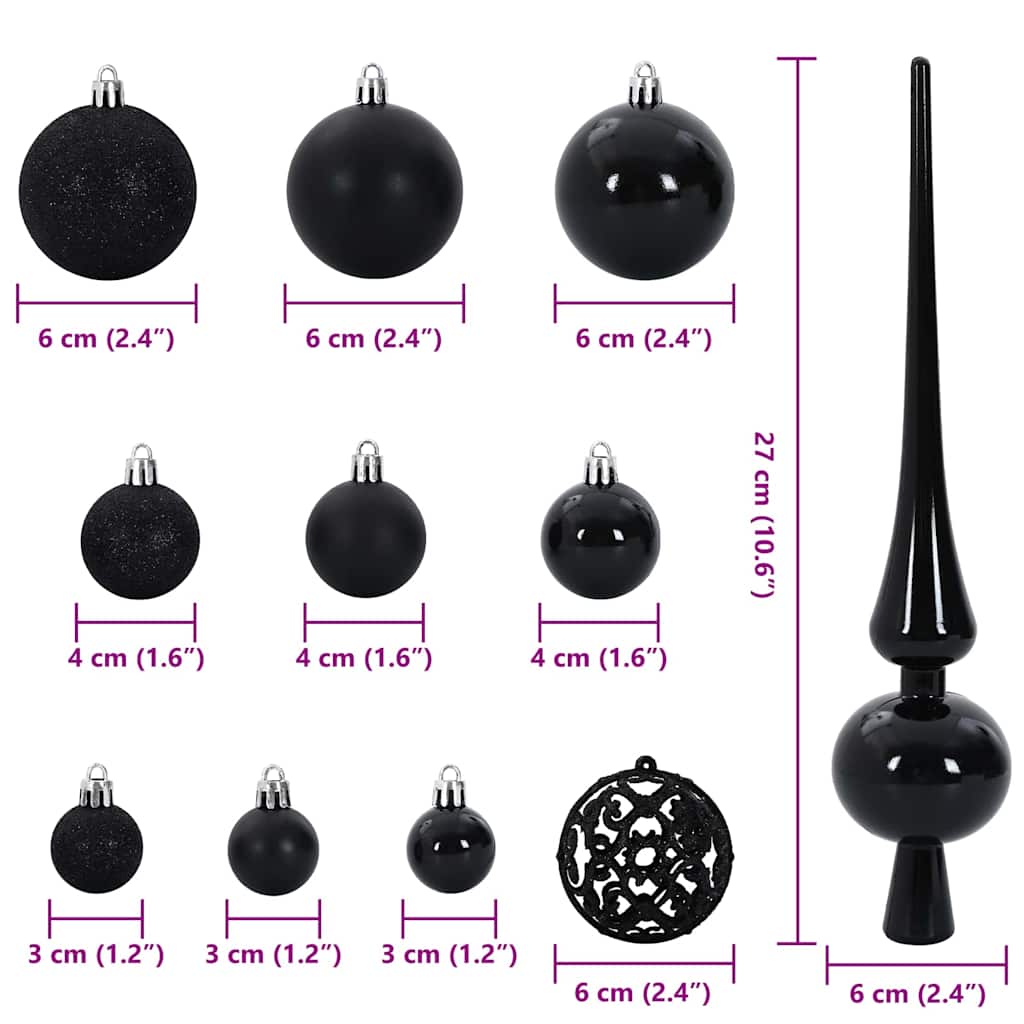 Set di Palle di Natale 120 pz 300 LED Bianco caldo Ø 6 cm | homemem39