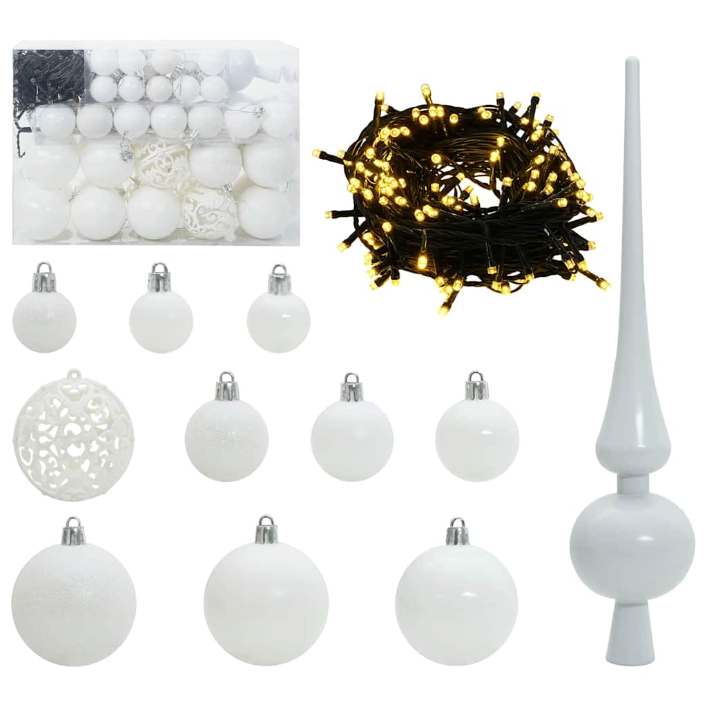 Set di Palle di Natale 61 pz 150 LED Bianco caldo Ø 6 cm | homemem39