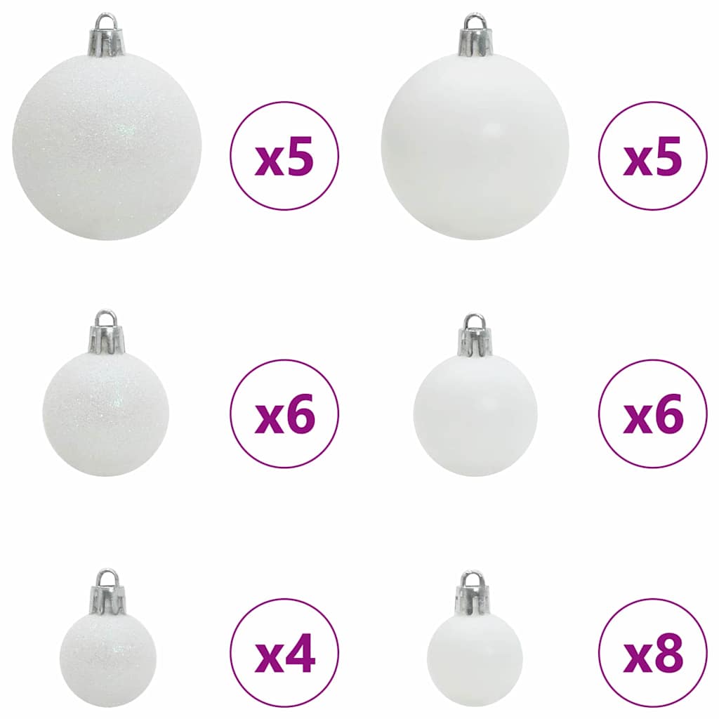 Set di Palle di Natale 61 pz 150 LED Bianco caldo Ø 6 cm | homemem39