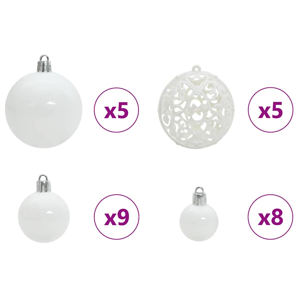 Set di Palle di Natale 61 pz 150 LED Bianco caldo Ø 6 cm | homemem39