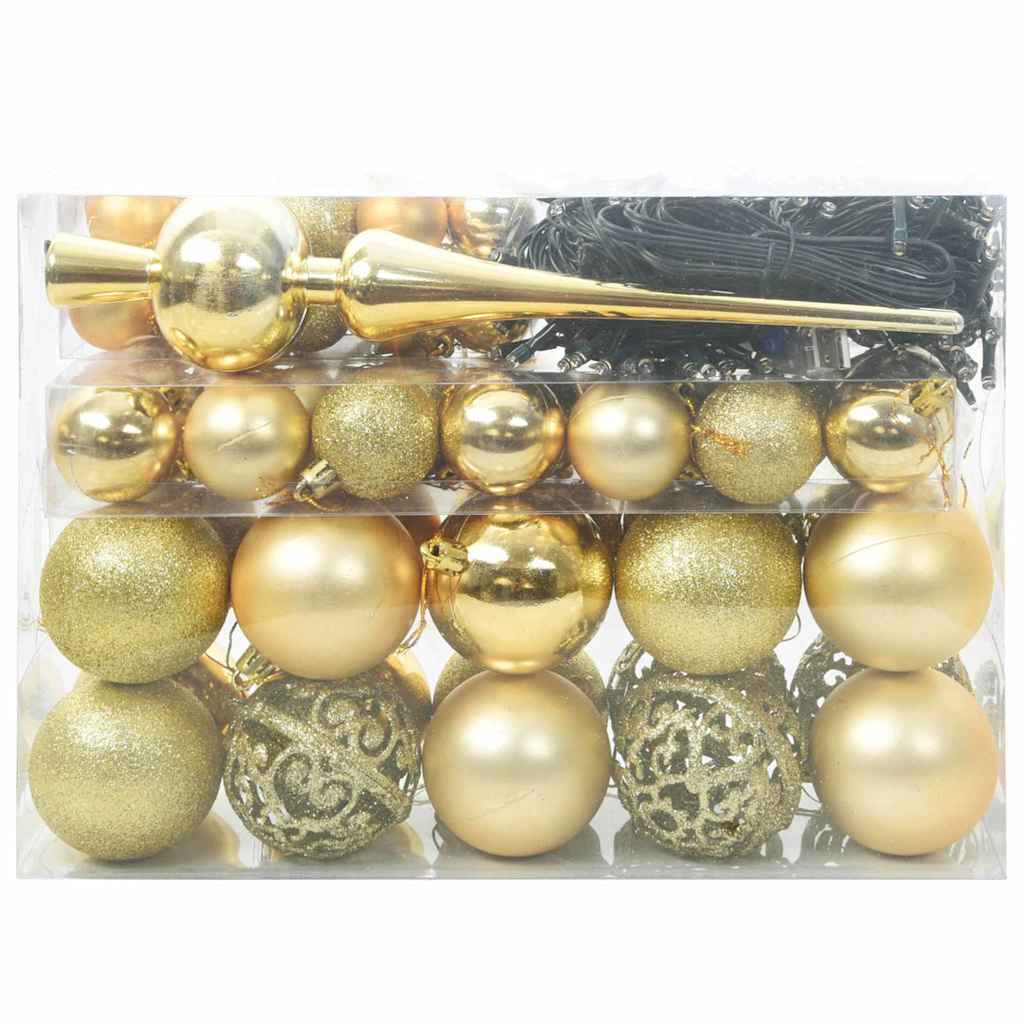 Set di Palle di Natale 61 pz 150 LED Bianco caldo Ø 6 cm | homemem39
