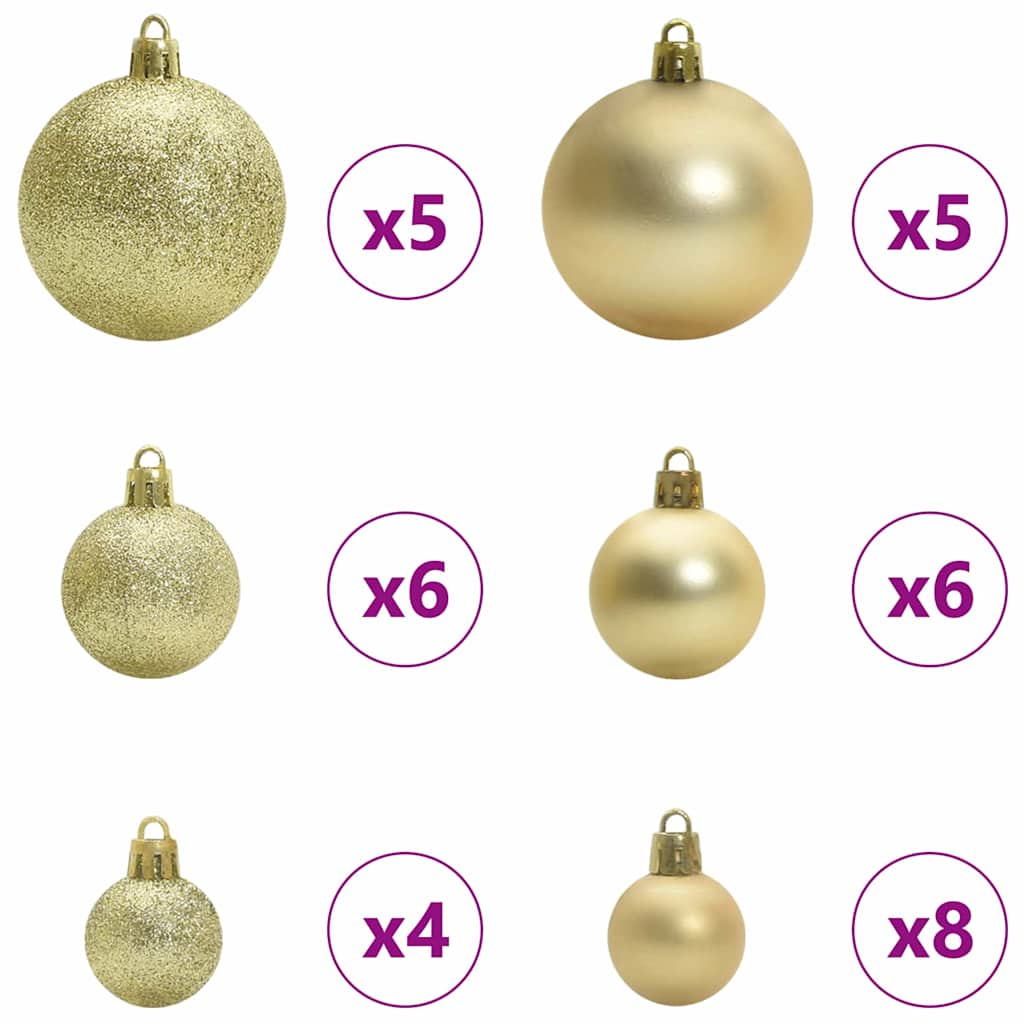 Set di Palle di Natale 61 pz 150 LED Bianco caldo Ø 6 cm | homemem39