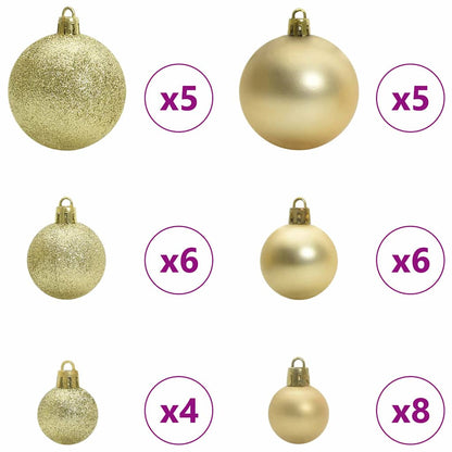 Set di Palle di Natale 61 pz 150 LED Bianco caldo Ø 6 cm | homemem39