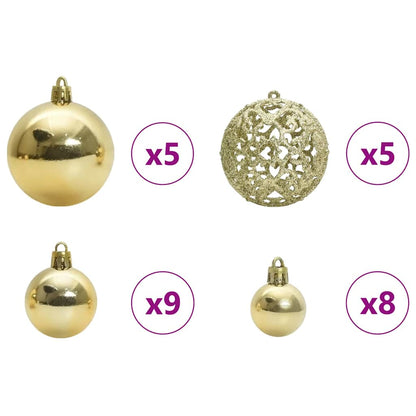 Set di Palle di Natale 61 pz 150 LED Bianco caldo Ø 6 cm | homemem39