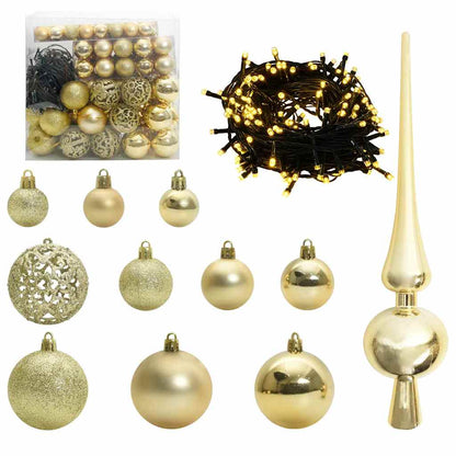 Set di Palle di Natale 120 pz 300 LED Bianco caldo Ø 6 cm | homemem39