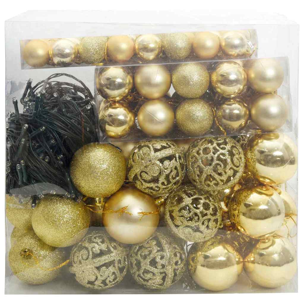 Set di Palle di Natale 120 pz 300 LED Bianco caldo Ø 6 cm | homemem39