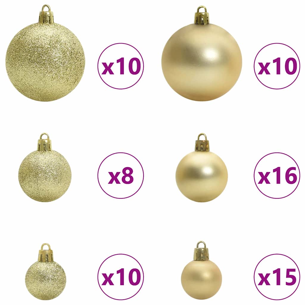 Set di Palle di Natale 120 pz 300 LED Bianco caldo Ø 6 cm | homemem39