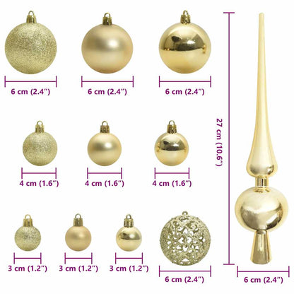 Set di Palle di Natale 120 pz 300 LED Bianco caldo Ø 6 cm | homemem39