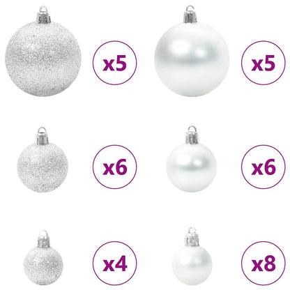 Set di Palle di Natale 61 pz 150 LED Bianco caldo Ø 6 cm