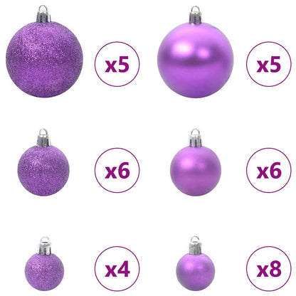 Set di Palle di Natale 61 pz 150 LED Bianco caldo Ø 6 cm | homemem39