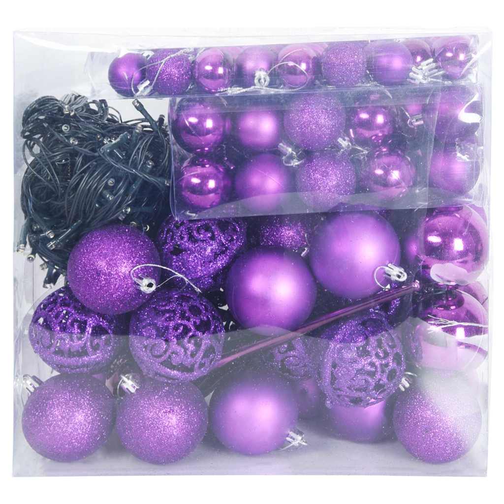 Set di Palle di Natale 120 pz 300 LED Bianco caldo Ø 6 cm | homemem39