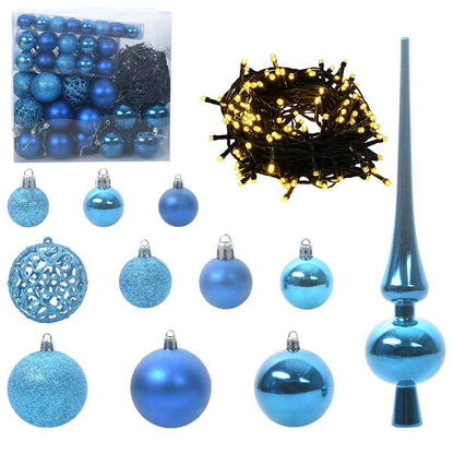 Set di Palle di Natale 120 pz 300 LED Bianco caldo Ø 6 cm