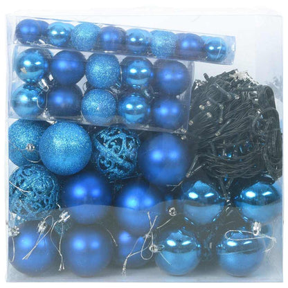 Set di Palle di Natale 120 pz 300 LED Bianco caldo Ø 6 cm