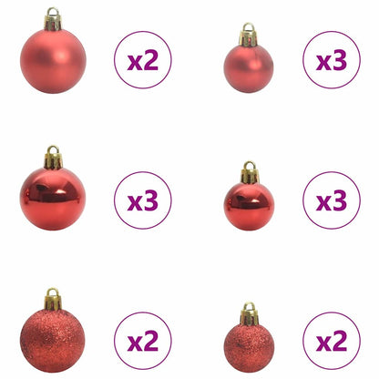 Set di Palle di Natale 61 pz 150 LED Bianco caldo Ø 6 cm | homemem39