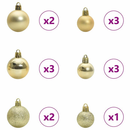 Set di Palle di Natale 61 pz 150 LED Bianco caldo Ø 6 cm | homemem39