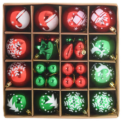 Set di Palle di Natale 40 pcs Rosso e Verde Plastica | homemem39