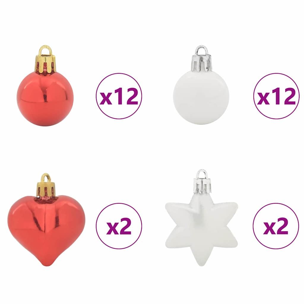 Set di Palle di Natale 40 pcs Rosso e Bianco Plastica | homemem39
