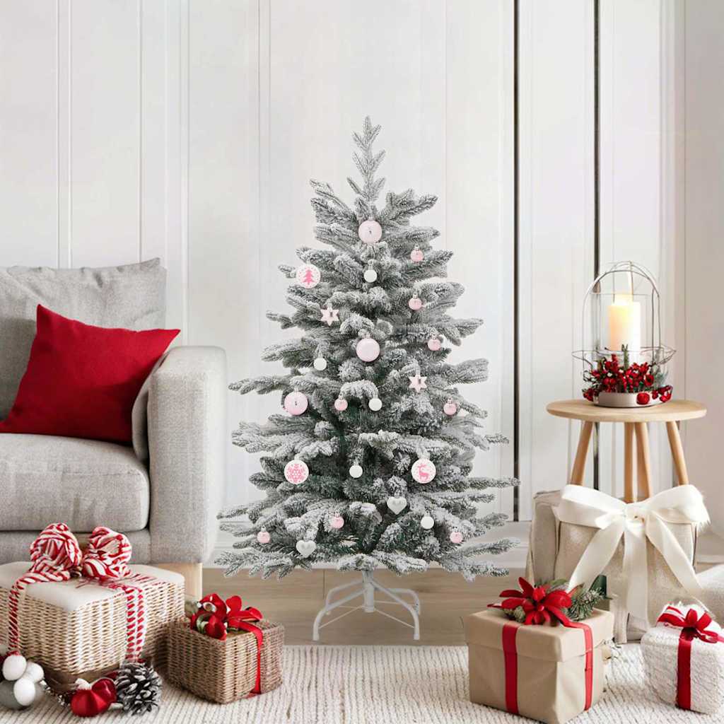 Set di Palle di Natale 40 pcs Bianco e Rosa Plastica | homemem39