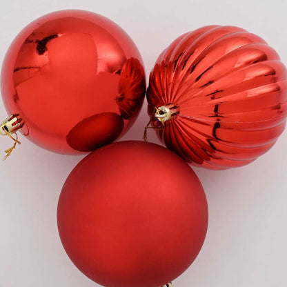 Set di palline di Natale XXL 4 pcs Rosso Plastica