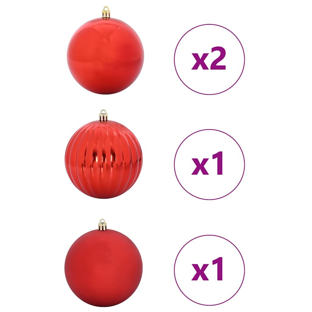 Set di palline di Natale XXL 4 pcs Rosso Plastica