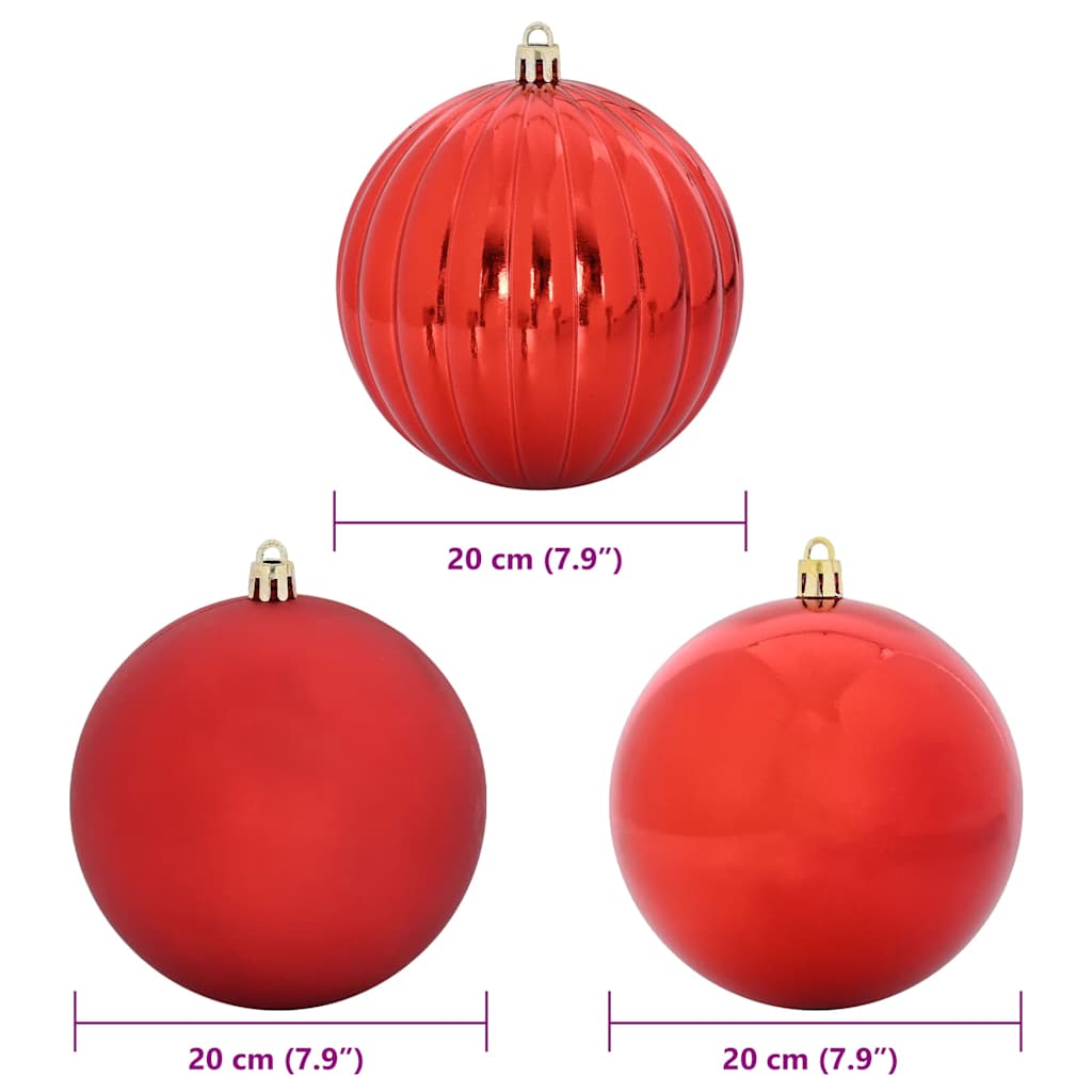 Set di palline di Natale XXL 4 pcs Rosso Plastica