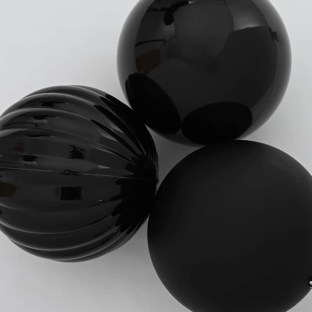 Set di palline di Natale XL 15 pz Nero Plastica