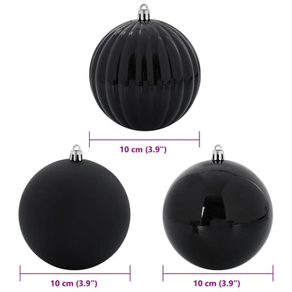 Set di palline di Natale XL 15 pz Nero Plastica