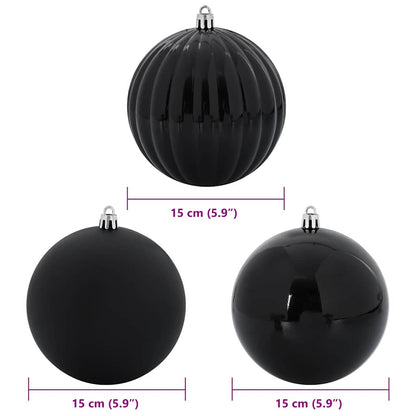 Set di Palline di Natale XL 9 pz Nero Plastica | homemem39