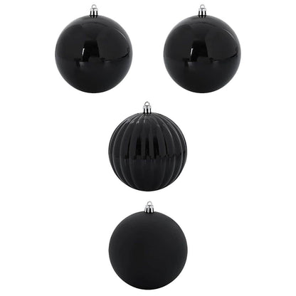 Set di palline di Natale XXL 4 pz Nero Plastica | homemem39