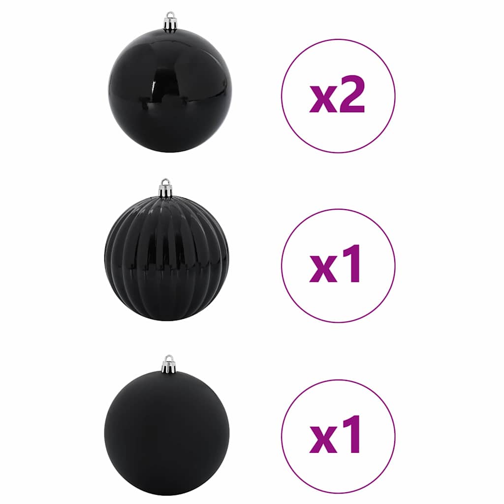 Set di palline di Natale XXL 4 pz Nero Plastica | homemem39