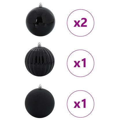 Set di palline di Natale XXL 4 pz Nero Plastica | homemem39