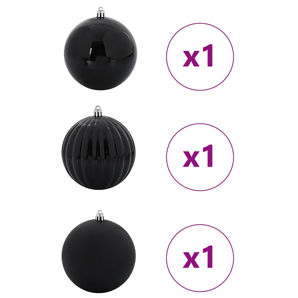 Set di Decorazioni Natalizie XXL 3 pz Nero Plastica | homemem39