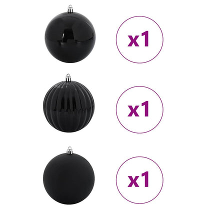 Set di Decorazioni Natalizie XXL 3 pz Nero Plastica | homemem39
