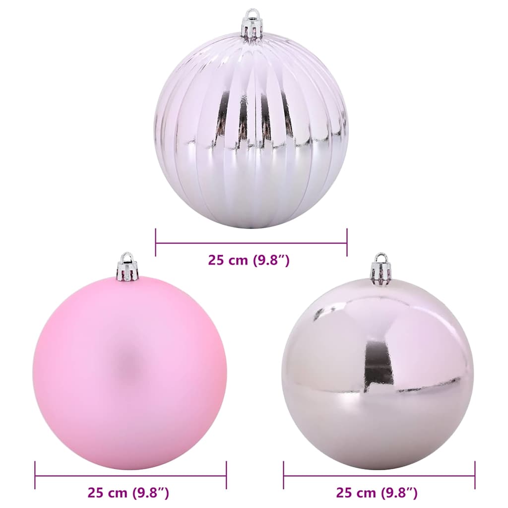 Set di palline di Natale XXL 3 pcs Rosa Plastica